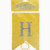 Гирлянда "Happy Birthday" золотая