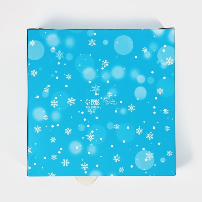 Подарочная коробка новогодняя складная &laquo;Енотик&raquo;, 25 х 25 х 10 см, Новый год