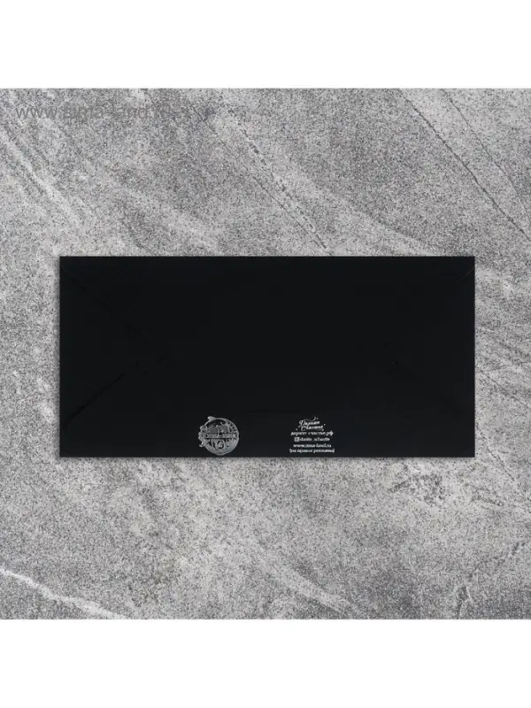 Конверт для денег &laquo;Веточки&raquo;, на черном крафте, тиснение, 16,5 х 8 см