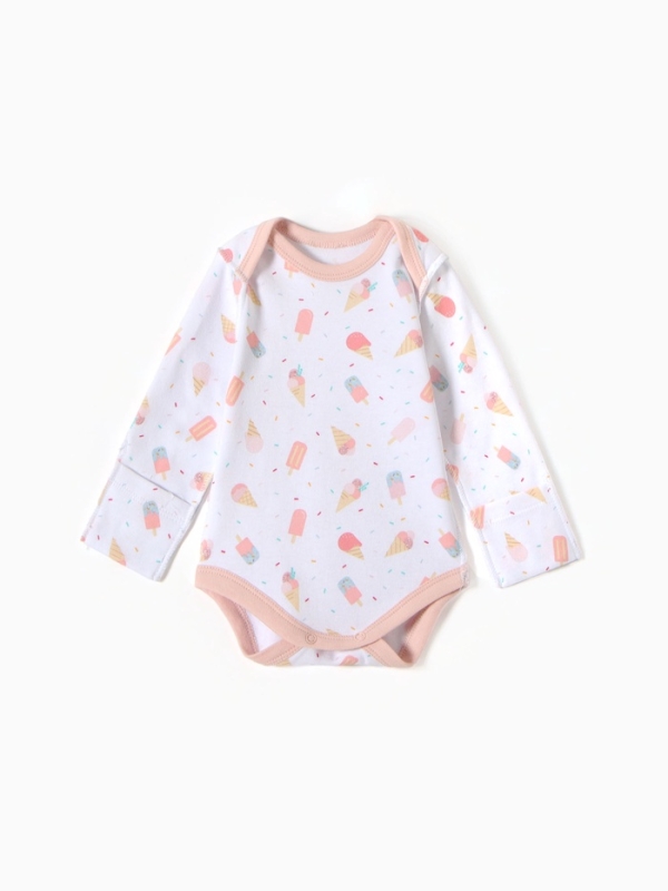 Боди детское с длинным рукавом, цвет белый, рост 62 см