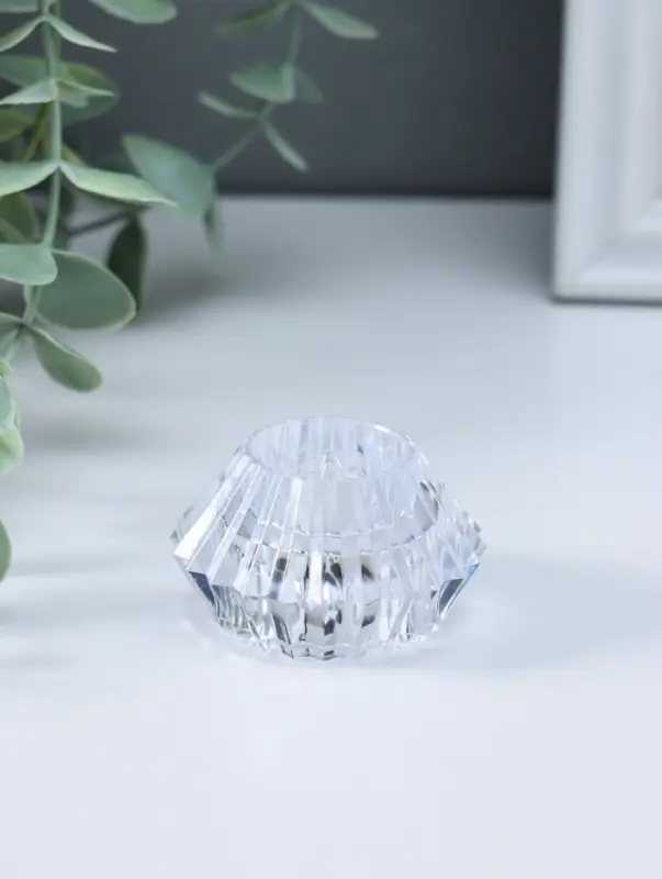 Светодиодная свеча LED "Свеча в чаше" от батареек 3хLR1130, прозрачный 6х6х4 см