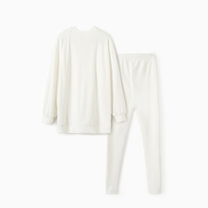 Костюм женский (свитшот и леггинсы) KAFTAN Plushy р. 40-42, белый