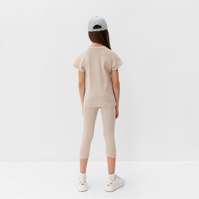 Комплект для девочки (майка и велосипедки) MINAKU, цвет бежевый, рост 98 см