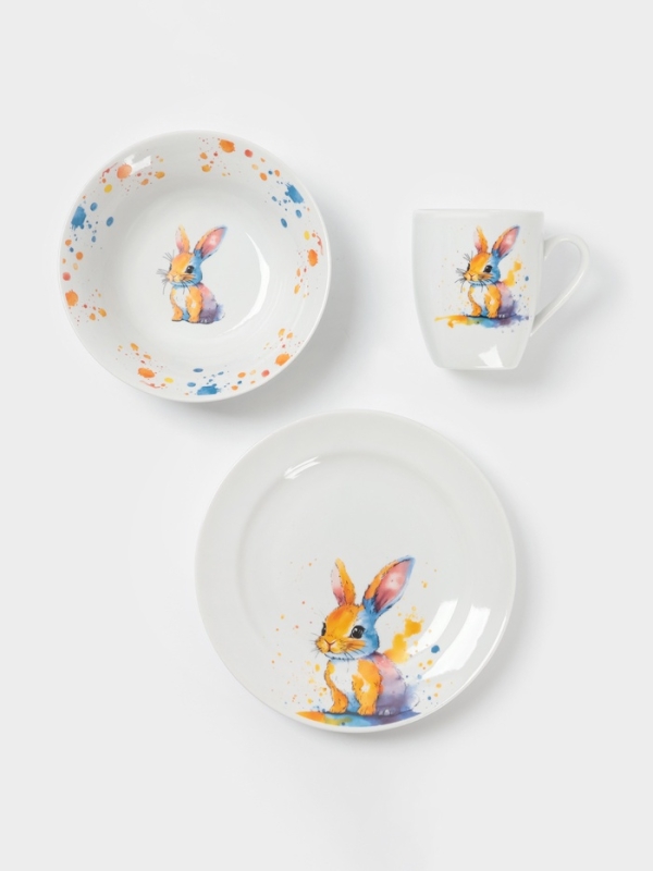 Набор посуды 3 предм. Зайка Цветной И.У.