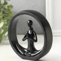 Сувенир полистоун "Девушка медитирует" чёрный 2,5х12,2х12,3 см