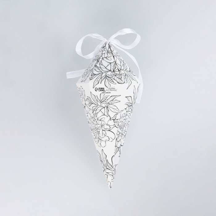 Переноска - шестиугольник для цветов &laquo;Контурные цветы&raquo;, белая, 15 х 35 х 15 см