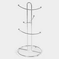 Сушилка для кружек 6 крючков 17х17х36 см, цвет хром Сушилка для кружек 6 крючков 17х17х36 см, цвет хром