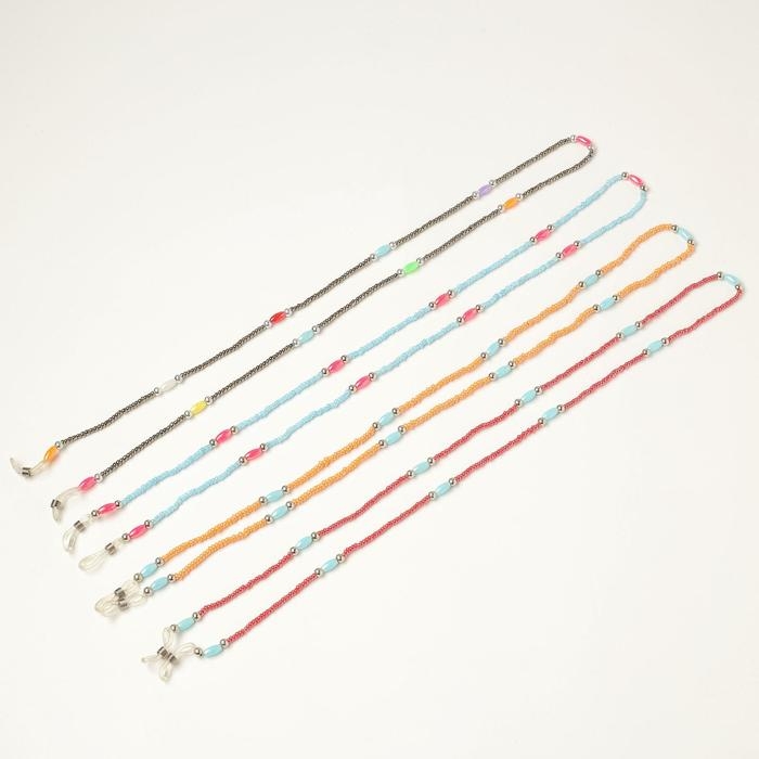 Цепочка для очков, шнурок на шею 75 см, белый с синим