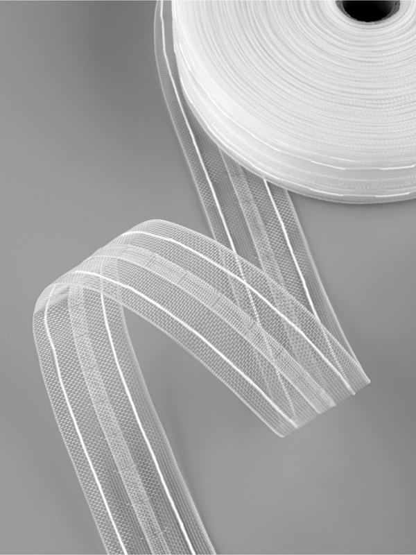 Шторная лента 40мм&times;50&plusmn;1м классическая органза 2 шнура