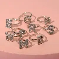 Кольцо &laquo;Выбражулька&raquo; английский алфавит, безразмерное, белое в серебре