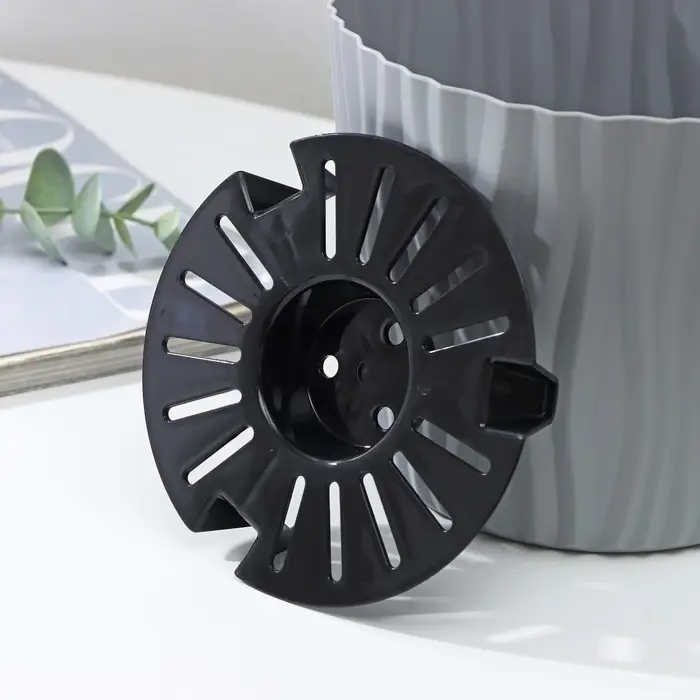 Кашпо для цветов со вставкой &laquo;Волна&raquo;, 2 л, d=16 см, h=13,5 см, цвет серый