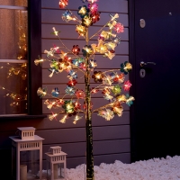 Светодиодное дерево &laquo;Неоновые цветы&raquo; 1.5 м, 80 LED, постоянное свечение, 220 В, свечение тёплое белое