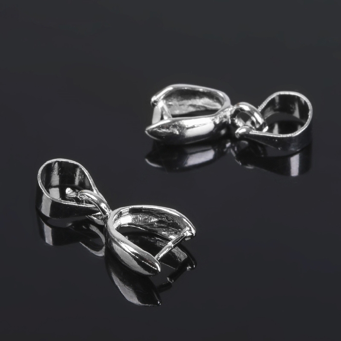 Держатель для кулона, 14×6 мм (набор 5 шт.), цвет серебро Держатель для кулона, 14×6 мм (набор 5 шт.), цвет серебро