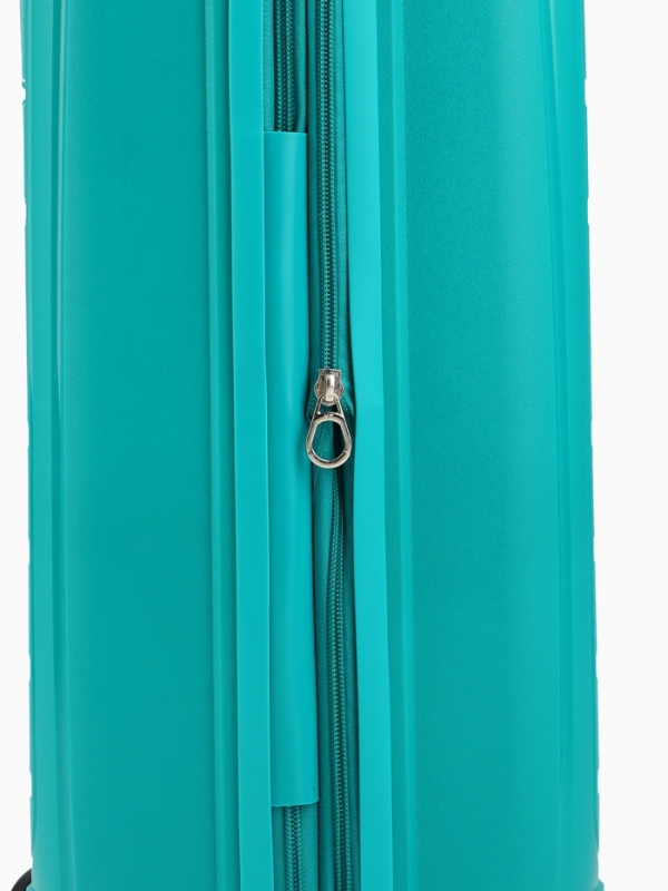 Чемодан 20", PP, 38*22*56, отд на молнии, код замок, 4 колеса, зеленый