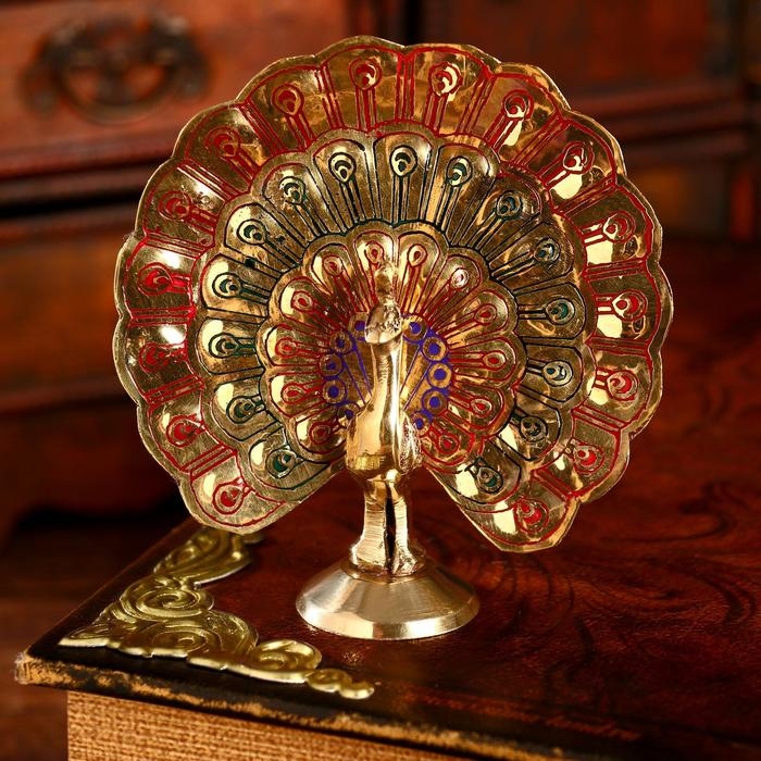 Сувенир "Павлин" латунь 9,5х4,5х9,5 см