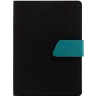 Ежедневник Boom, недатированный, черный с бирюзовым
