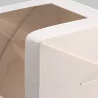 Коробка для 1 капкейк с окном, белая, 12.5&times;9.5&times;9.5 см