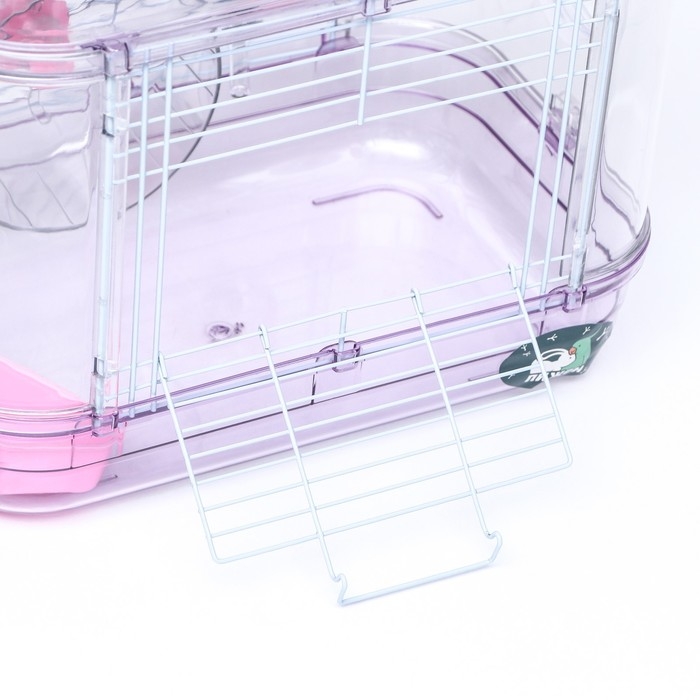 Клетка для грызунов с наполнением, 32 х 21 х 25 см, розовая Клетка для грызунов с наполнением, 32 х 21 х 25 см, розовая