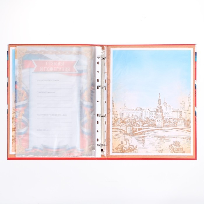 Папка школьная на кольцах &laquo;Портфолио школьника&raquo;, 10 листов-разделителей, 24,5 х 32 см.