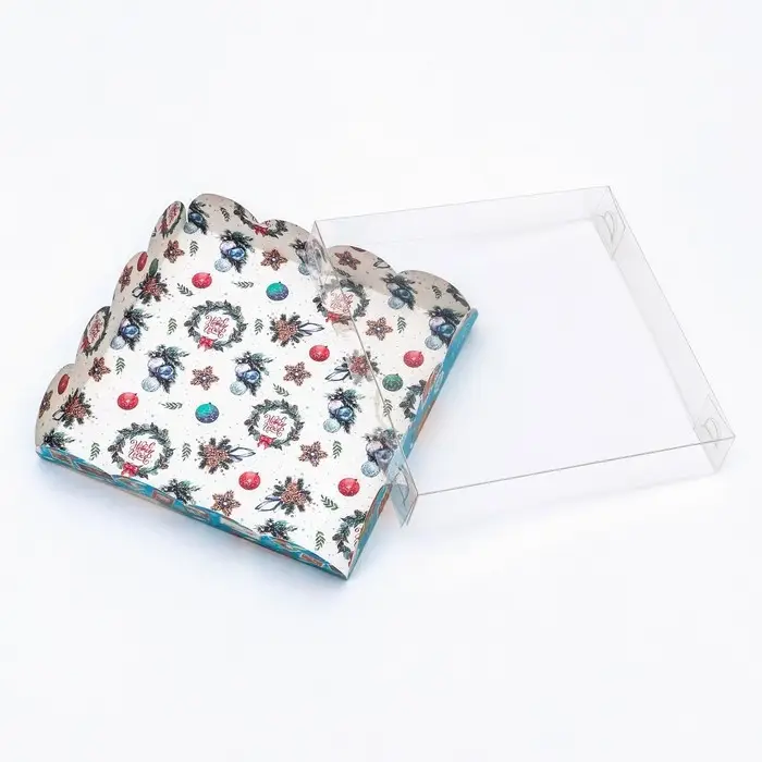 Коробка для печенья, &laquo;Новогодний мишка&raquo;, 15&times;15&times;3 см, Новый год