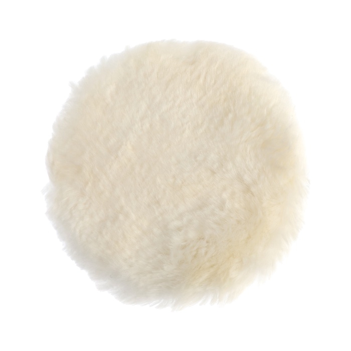 Круг полировальный под липучку ТУНДРА, натуральный мех, 180 мм