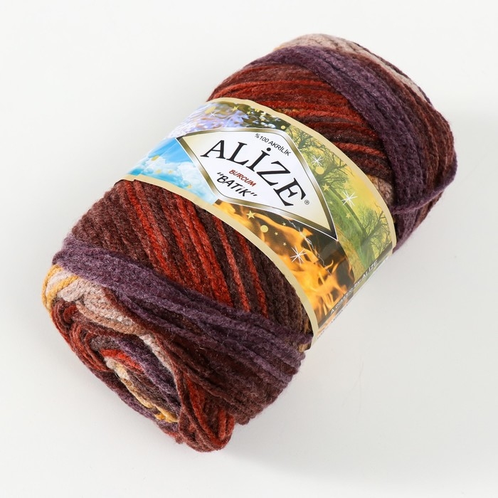 Пряжа для вязания спицами, крючком ALIZE, Burcum batik, 100% акрил, 210 м/100 г, (3379)