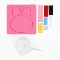 Вышивка по фетру "Зайка", 20,5*20,5 см, цвет розовый