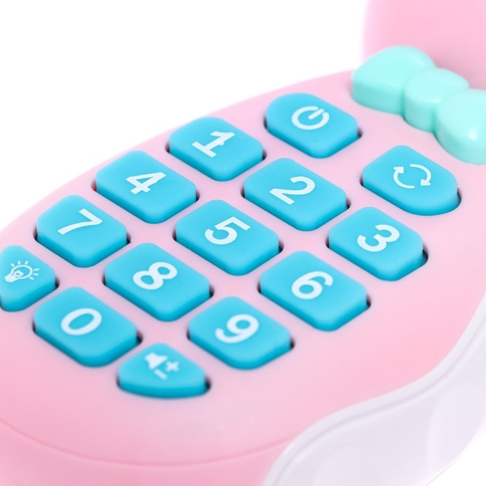 Музыкальный телефончик «Милый зайка», звук, свет, цвет розовый Музыкальный телефончик «Милый зайка», звук, свет, цвет розовый