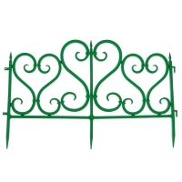 Ограждение декоративное, 32 &times; 300 см, 6 секций, пластик, зелёное