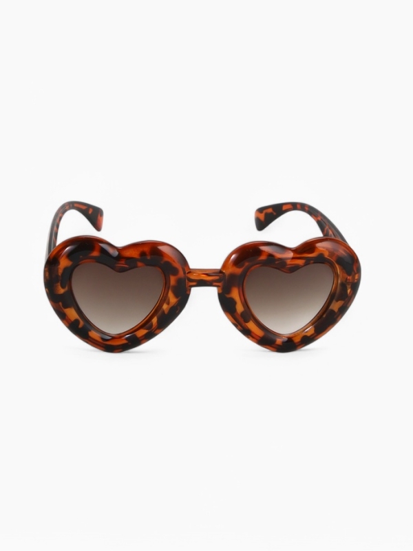 Очки-сердечки солнцезащитные детские, uv 400, ширина 13.5 см, дужка 13.5 см, леопардовые