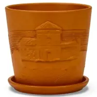Горшок цветочный с поддоном 1,45 л, d15/h14 см терр-т керамика, "Голландия" (М)