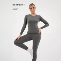 Термобельё женское Resport, комплект: лонгслив, лосины, р. 48, цвет серый