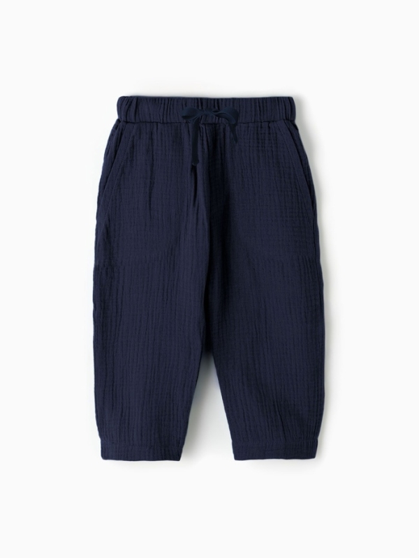 Брюки из муслина для мальчика KAFTAN, рост 116 см, синие