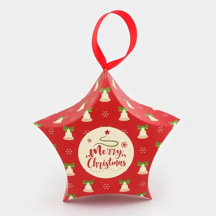 Подарочная коробка игрушка на ёлку складная &laquo;Звезда колокола&raquo; 7&times;5.5&times;2 см