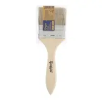 Кисть плоская ТУНДРА, смешанная щетина, деревянная рукоятка, 2.5", 63 мм