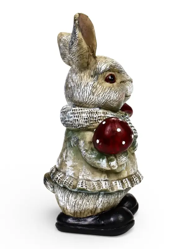 Садовая фигура 26 х 12 х 16 см  "Зайка с грибами"