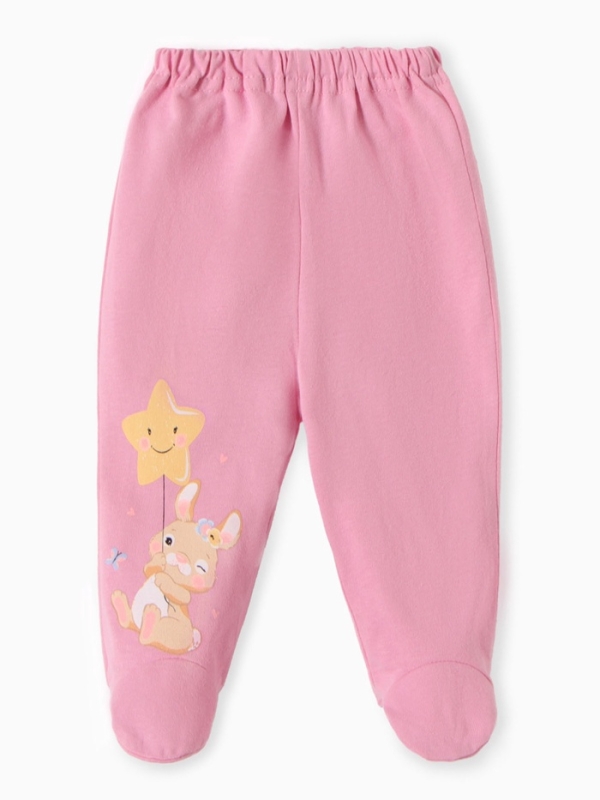 Ползунки детские "Зайка", цвет розовый, рост 62