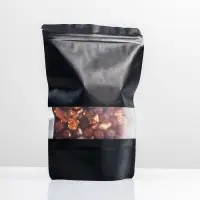 Пакет дой - пак, матовый, чёрный с окном, 14&times;20&times;4 см