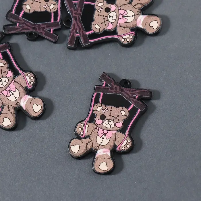 Декор для творчества акрил двусторонний "Зомби-мишка" 4,3х2,9х0,2 см