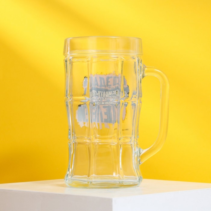 Кружка стеклянная пивная Дорого внимание &laquo;Создан добиваться целей&raquo;, 500 мл