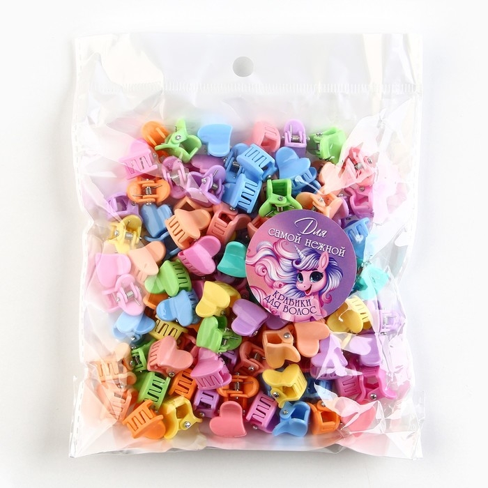 Краб для волос , мини , набор &laquo;Для самой нежной&raquo;, 100 шт., размер крабика 1.5 х 1.5 см