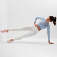 Леггинсы спортивные MINAKU: SPORTLY; цвет белый р-р S