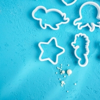 Набор форм для печенья Доляна &laquo;Подводный мир&raquo;, 8 предметов, цвет белый