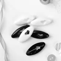 Булавки безопасные &laquo;Сердце&raquo;, 40 мм, 6 шт, цвет чёрный/белый