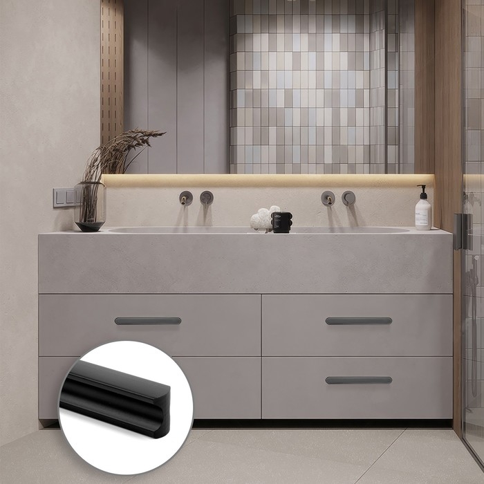 Ручка-скоба CAPPIO RSC022, алюминий, м/о 288 мм, цвет черный   96278908