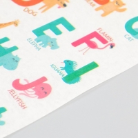 Наклейка бумага "Интересный алфавит" набор 6 листов 18,6х10 см