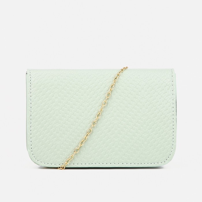 Сумка детская для девочки на магните, длинная цепь, цвет зелёный