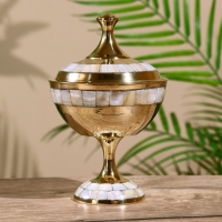 Сахарница "Мио" латунь, перламутр 16 см