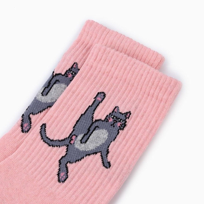 Носки &laquo;Кот&raquo;, цвет розовый, размер 36-40