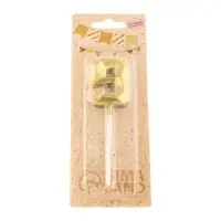 Свеча в торт на шпажке &laquo;Алмаз&raquo;, цифра 9, золотая, 5 см